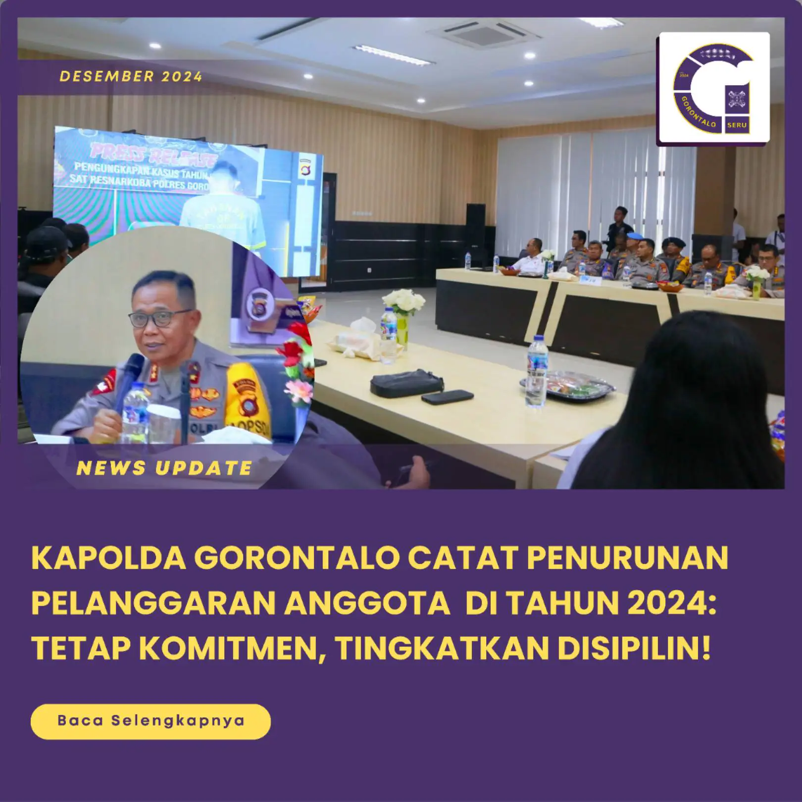 Polda Gorontalo Catat Penurunan Pelanggaran: Kapolda Tetap Berkomitmen Lebih Tingkatkan Disiplin Anggota!