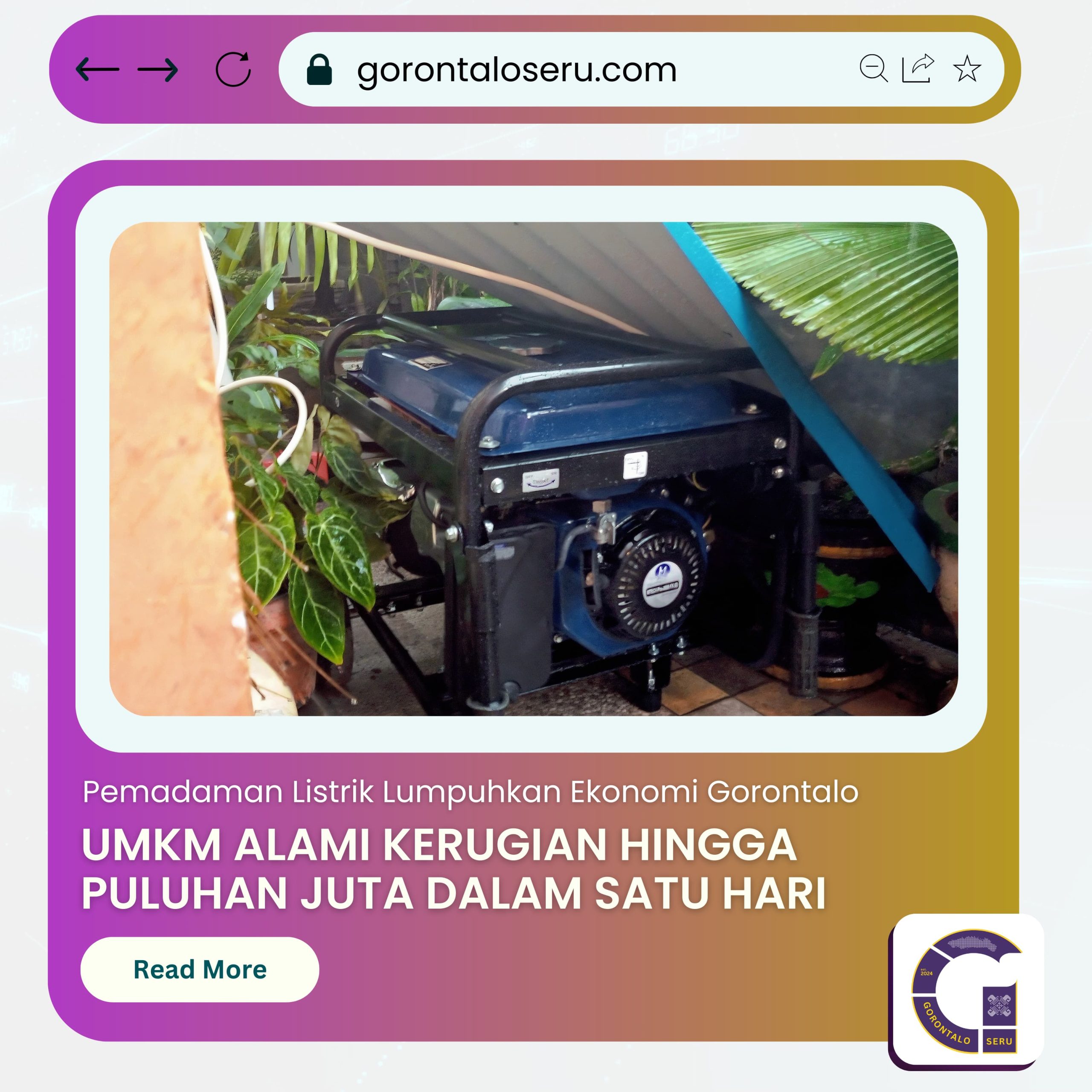 Pemadaman Listrik di Gorontalo Sebabkan Kerugian UMKM hingga Puluhan Juta Rupiah