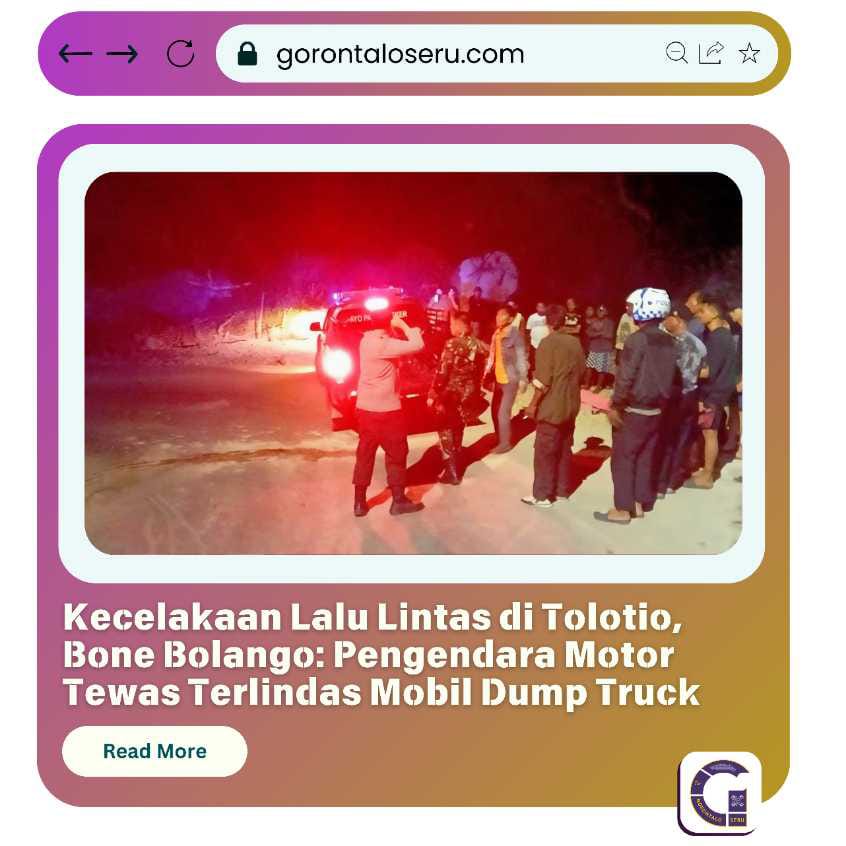 Kecelakaan Maut di Bone Bolango, Pengendara Motor Tewas Terlindas Dump Truck