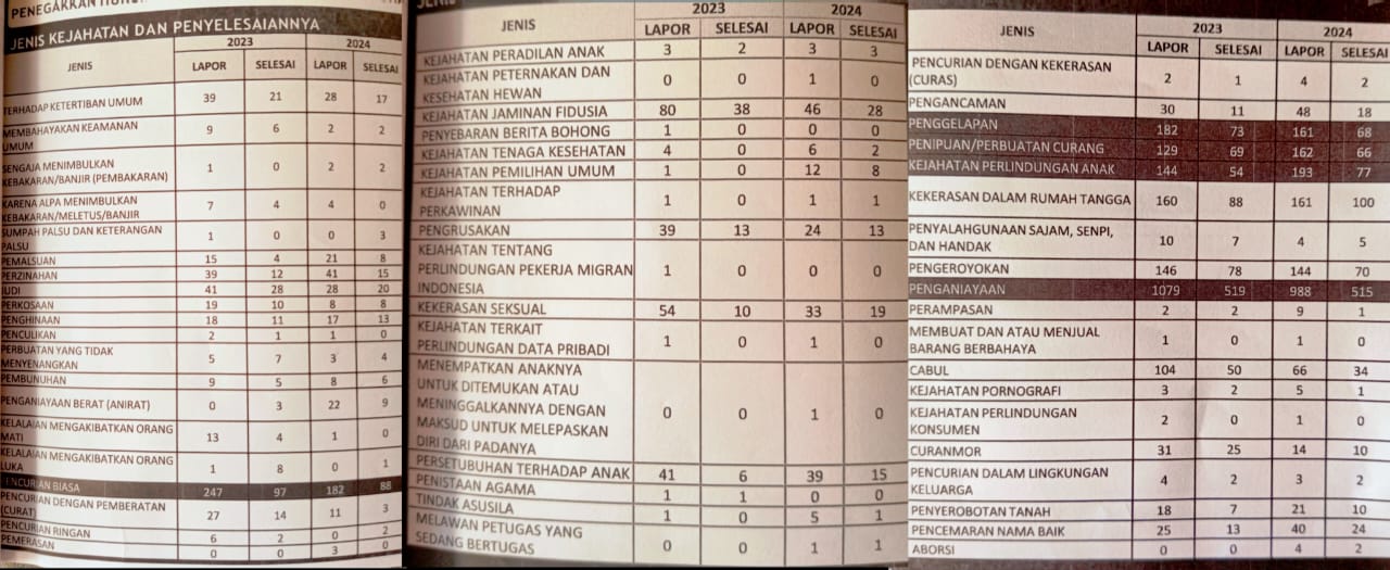 Data Kriminalitas di Gorontalo