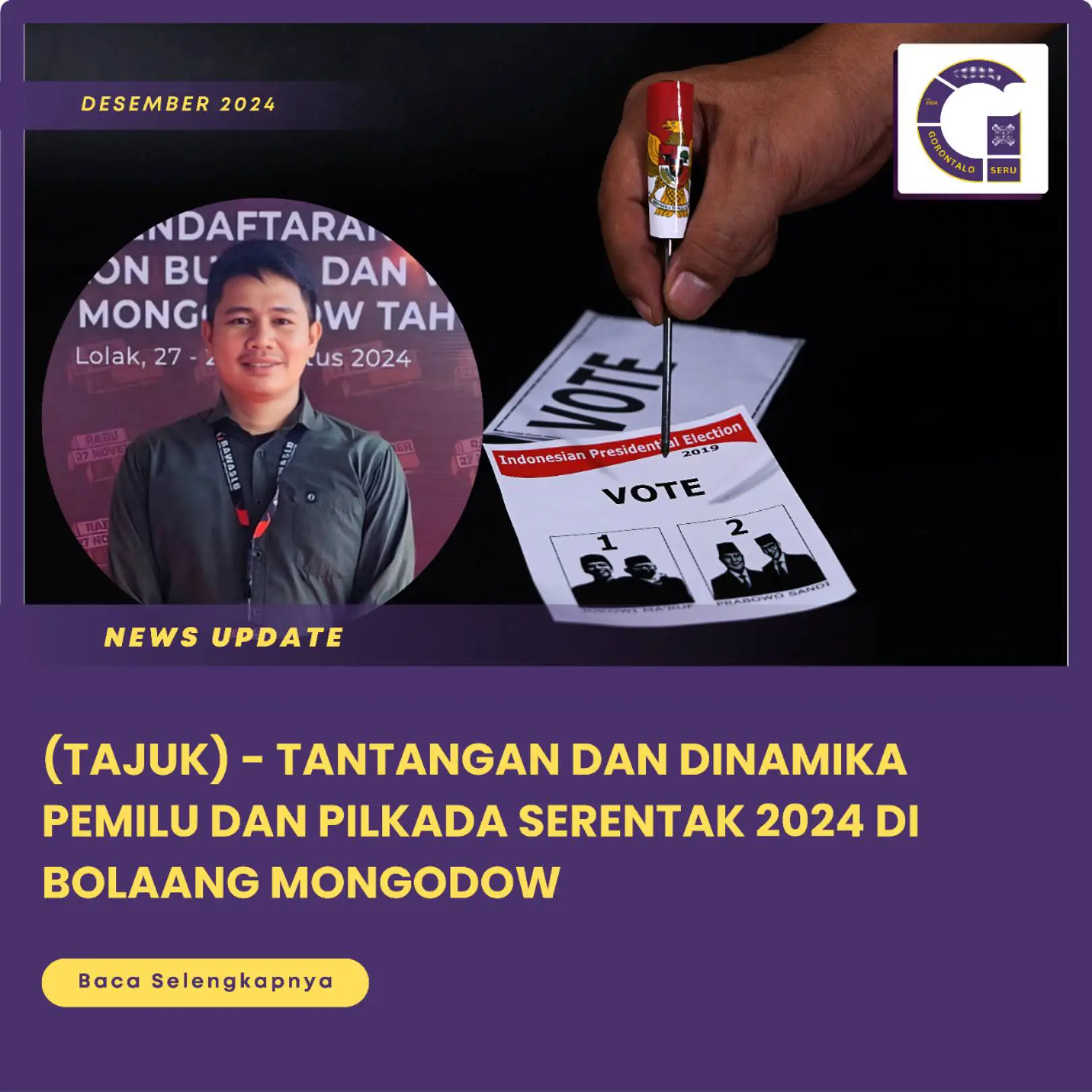 (TAJUK)  Tantangan dan Dinamika Pemilu serta Pilkada Serentak 2024 di Bolaang Mongondow