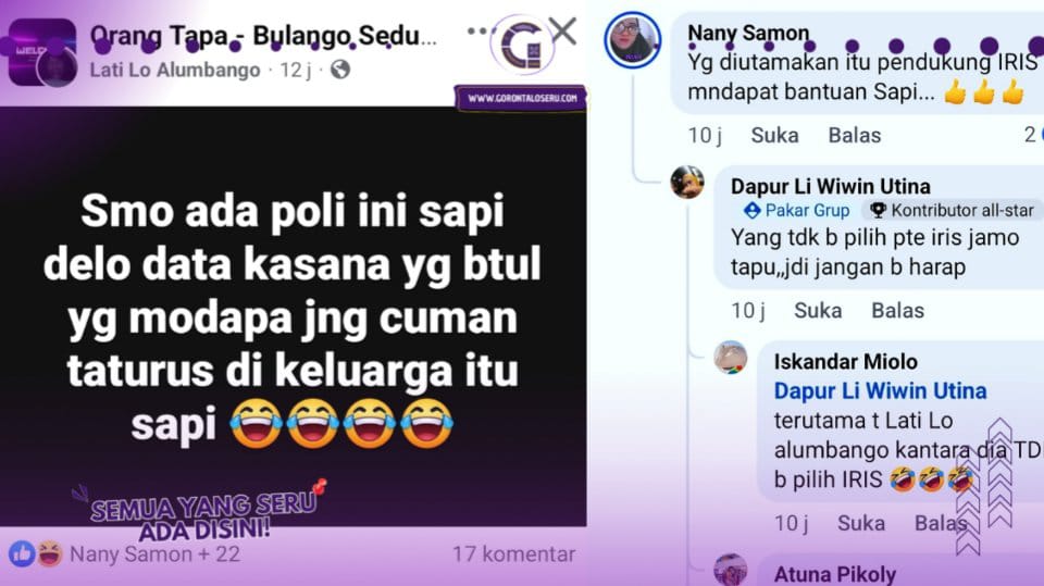 Yang Tidak ba Pilih pate IRIS, Jangan Harap Modapa Bantuan Sapi!