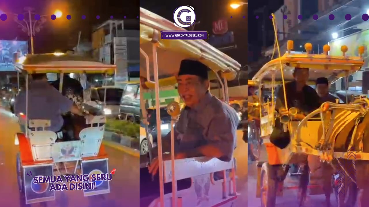 Lagi-lagi Tak Dikawal Mobil Patwal, Kali ini Walikota Gorontalo Keliling Kota Naik Bendi