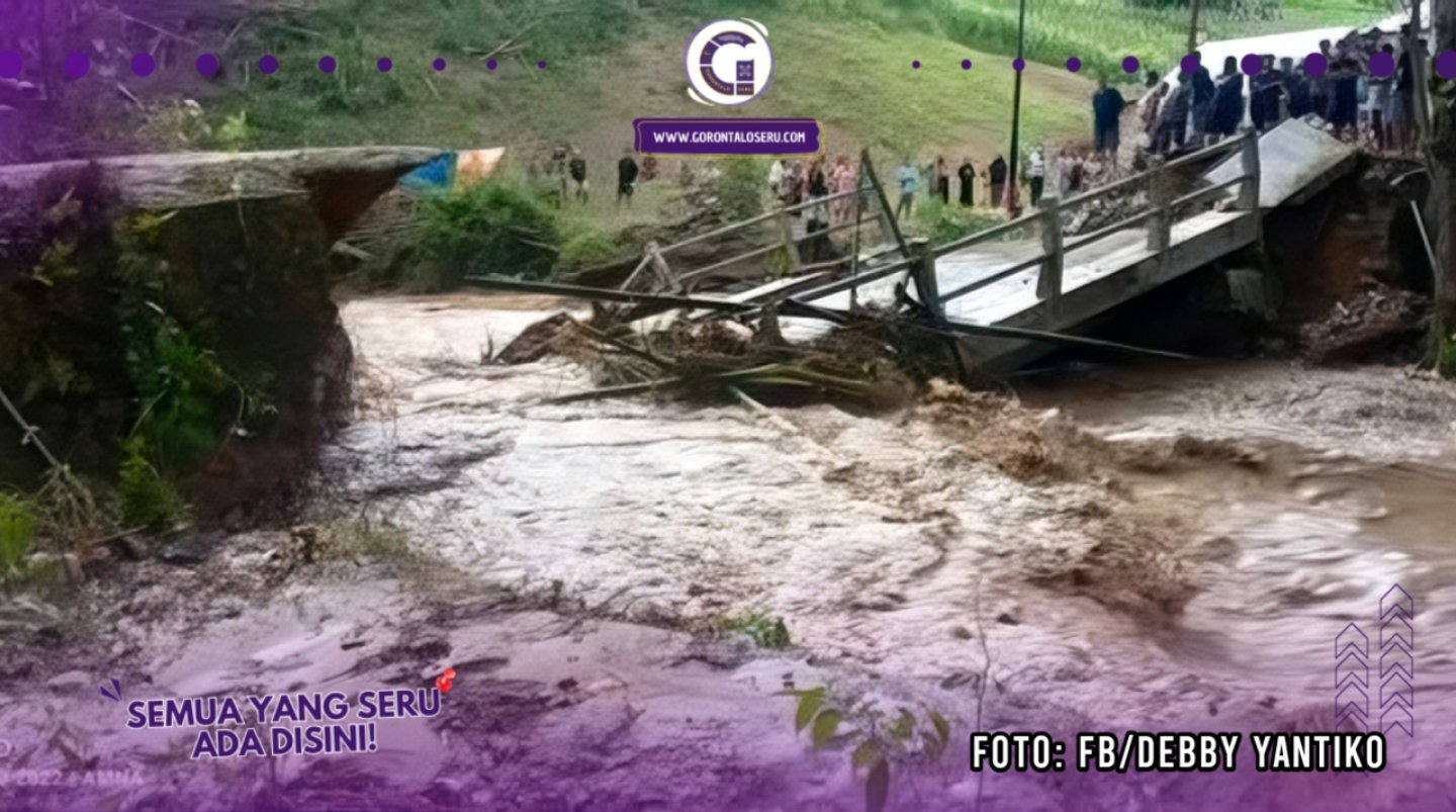 Jembatan Ulapato B Putus Diterjang Arus Deras