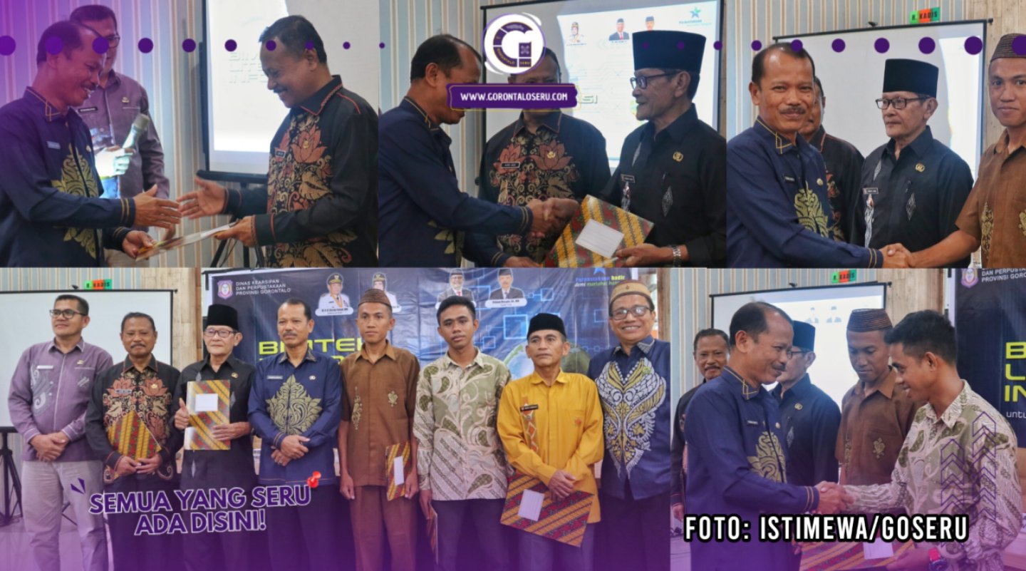 Kadis Arpus Provinsi Serahkan Sertifikat Akreditasi ke Sejumlah Perpustakaan di Gorontalo Utara