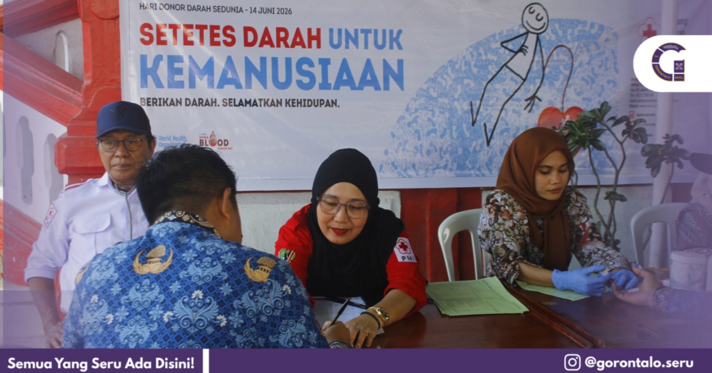 ‎Peringati Hari Donor Darah Sedunia, ASN Pemda Kota Gorontalo Ramai-Ramai Donor Darah